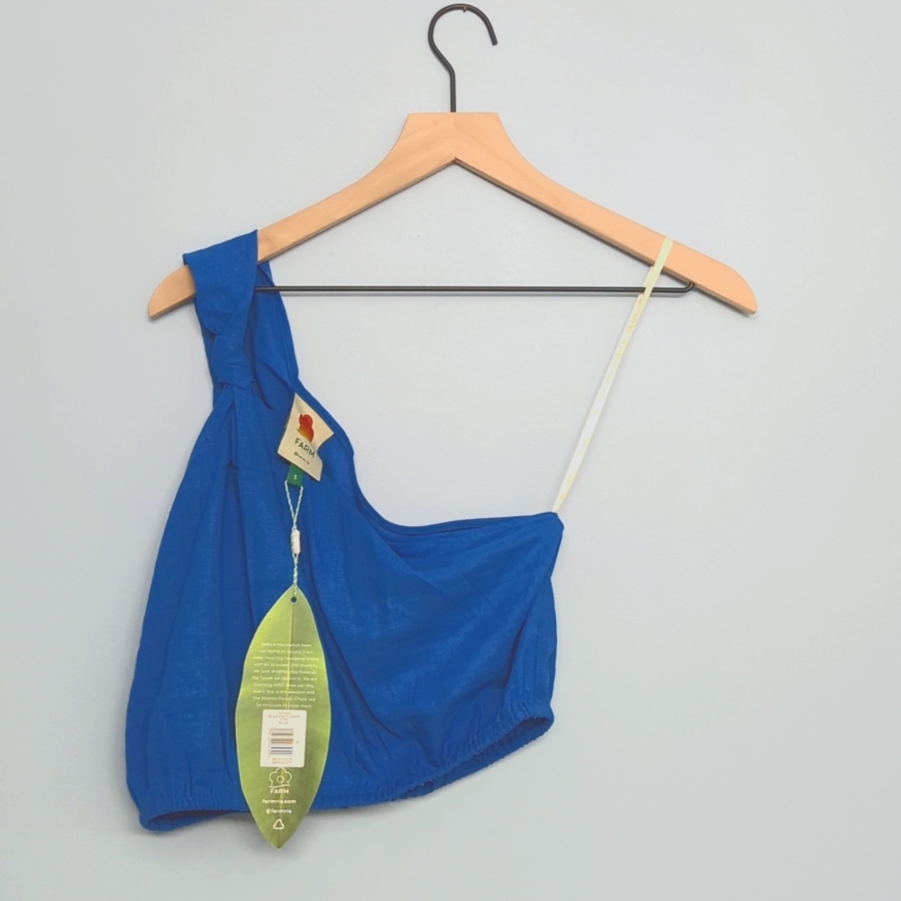 NWT Farm Rio one shoulder knotted crop top